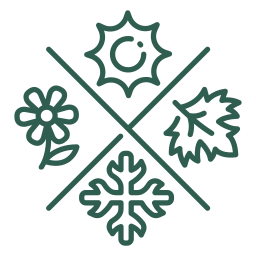 Sun and&nbsp;snowflakes icon representing summer and&nbsp;winter holidays